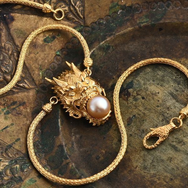 Royal Bali - DJoy AAA Goldene Südsee Perle (11-12 mm) Halskette ca. 45 cm, 925 Silber, Gold Vermeil 10.38 ct image number 2