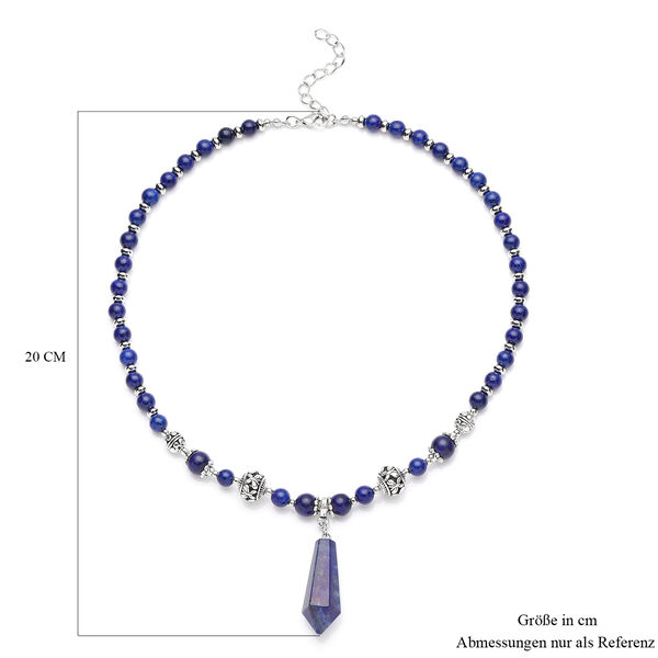 Lapislazuli Halskette, ca. 45 cm, silberfarben ca. 101.00 ct image number 5