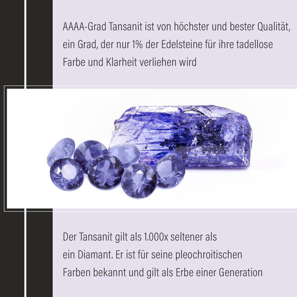 RHAPSODY zertifiziert und gepr&uuml;ft AAAA Tansanit 45cm Halskette in 950 Platin - 141,36 ct. image number 6