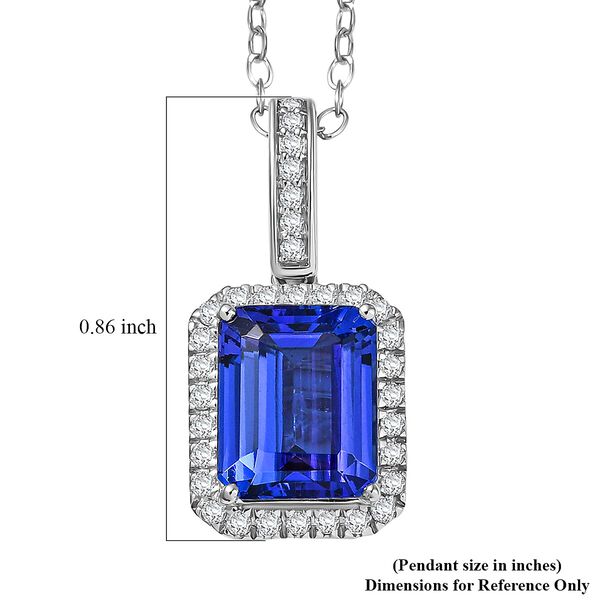 Rhapsody AAAA Tansanit, Wei&szlig;er Diamant Schmuckset ca. 50 cm 950 Platin ca. 3,97 ct. image number 5