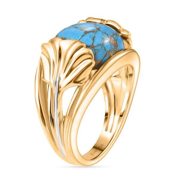 EVER TRUE Blaues T&uuml;rkis Ring Nickelfreies Messing Zweifarbige Beschichtung (Gr&ouml;&szlig;e 16.00) ca. 5,79 ct image number 4