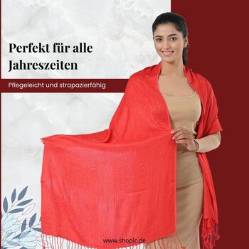 Jacquard-Schal aus Viskose, 70x195 cm, Rot