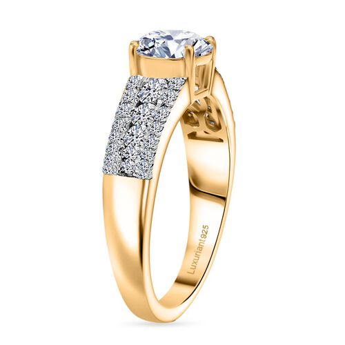 LUXURIANT DIAMOND - Lab Grown Diamant SI Ring 925 Silber 750 Gelbgold Vermeil (Größe 17.00) ca. 1.51 ct image number 4