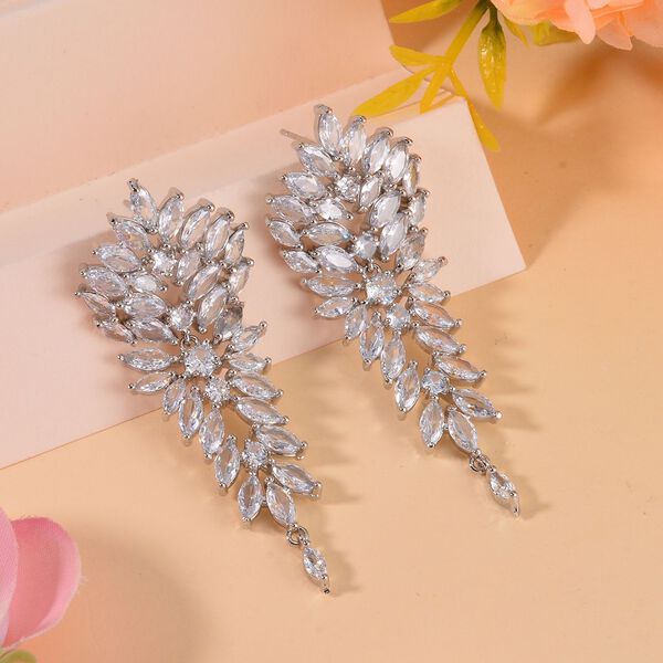 Wei&szlig;er Zirkonia Ohrringe Reines Messing image number 1