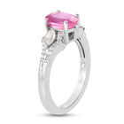 Premium Ilakaka Rosa Saphir und Zirkon Ring 925 Silber platiniert image number 4