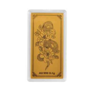 999er Gold-Barren mit Schlangen-Motiv