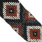 Handgemachter Stretch Perlen-Gürtel mit Holzschnalle, Braun und Mehrfarbig, Rhombus image number 6