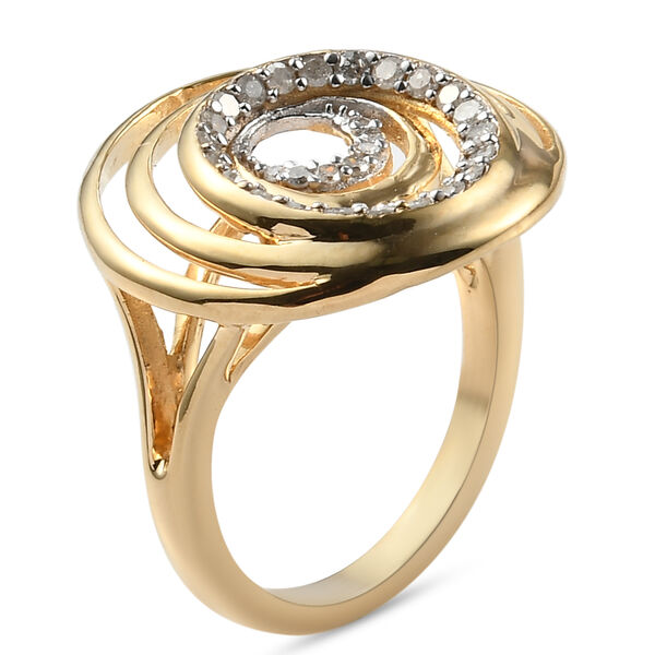 Diamant Ring 925 Silber Gelbgold Vermeil  ca. 0,33 ct image number 5