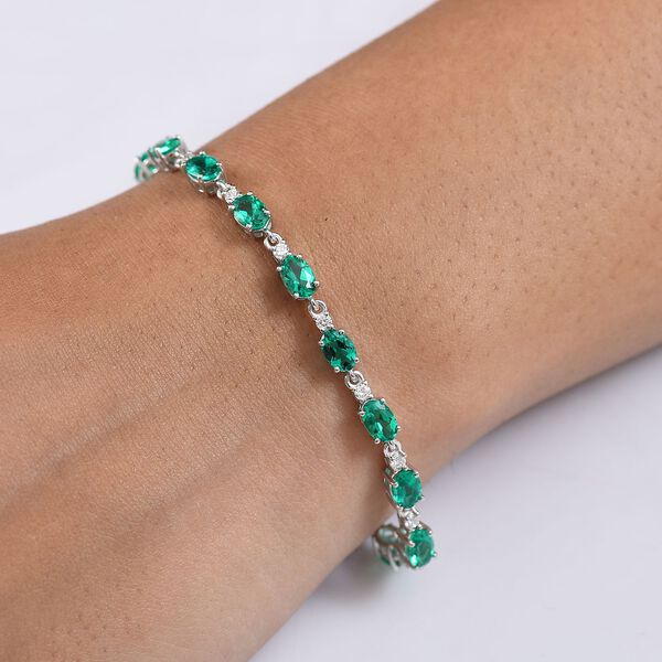 AAA Labor kolumbianisches Smaragd und Labor Diamant Armband image number 3