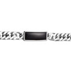 Schwarz gefärbtes Achat-Armband, 20 cm, Edelstahl ca. 40,00 ct image number 2