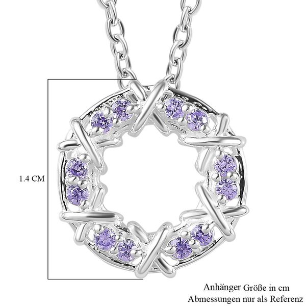 Blauer kubischer Zirkonia-Anhänger mit 50cm Kette - 0,34 ct. image number 7