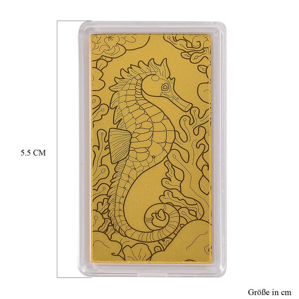 999er Gold-Barren mit Seepferdchen-Motiv image number 5