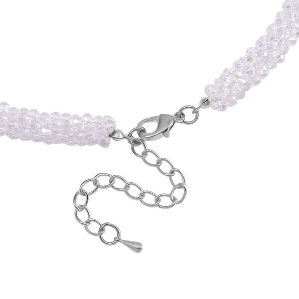 Simulierte mystische wei&szlig;e Kristall-Halskette, 50+5 cm image number 4