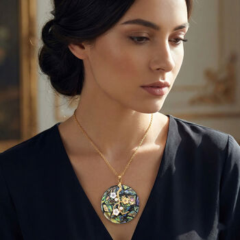 Abalone Muschel, Harz Anh&auml;nger mit Kette ca. 50 cm + 5 cm Extender, 316L Edelstahl, goldfarben