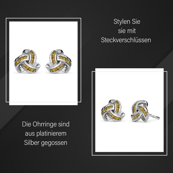 Liebesknoten gelbe Diamant-Ohrstecker - 0,15 ct. image number 4