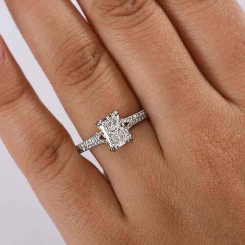 LUXURIANT IGI zertifizierter VS-EF Labor Diamant Ring in 950 Platin - 2 ct. image number 2