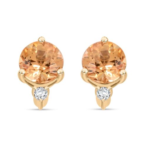LUXORO zertifiziert und geprüft AAA kaiserlicher Topas und Diamant Ohrringe in 417 Gold - 1,2 ct. image number 0