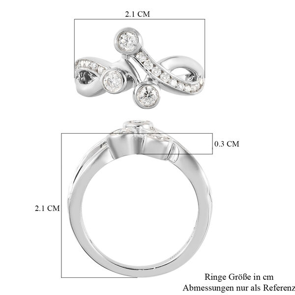 88 Facetten Moissanit Ring 925 Silber platiniert  ca. 0,63 ct image number 5