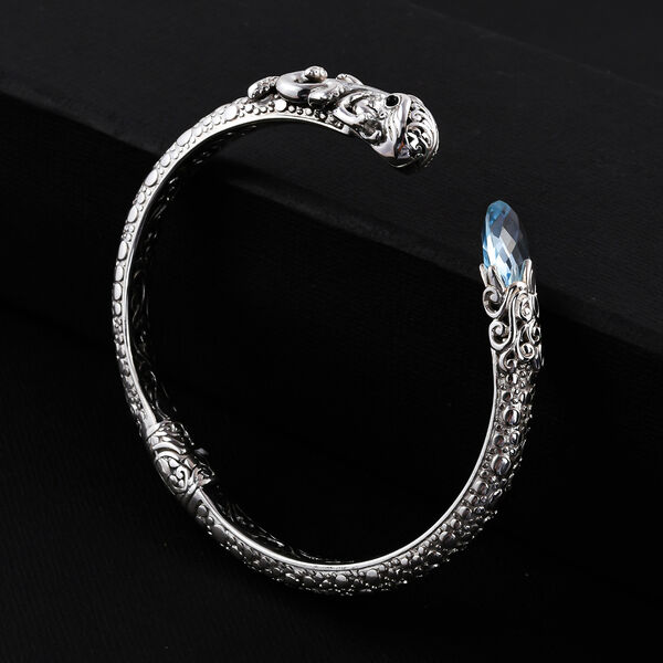 Royal Bali Kollektion- Blauer Topas-Armreif, 19 cm - 5,38 ct. image number 2