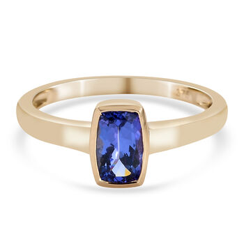 AA Tansanit Solit&auml;r-Ring, 375 Gelbgold (Gr&ouml;&szlig;e 18.00) ca. 1,16 ct