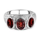 Roter Granat Ring, Messing platiniert (Gr&ouml;&szlig;e 16.00) ca. 2,63 ct