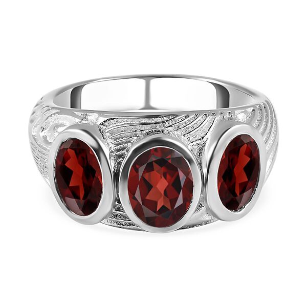 Roter Granat Ring, Messing platiniert (Gr&ouml;&szlig;e 16.00) ca. 2,63 ct image number 0