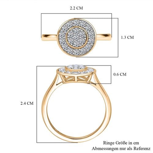 Lab Grown Diamant SI Ring 925 Silber 750 Gelbgold Vermeil (Größe 17.00) ca. 0,53 ct image number 6