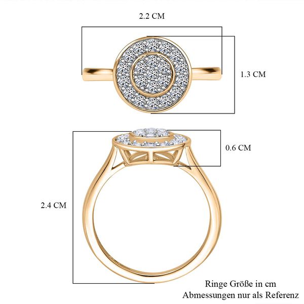 LUXURIANT SI-GH Labor Diamant Ring, 925 Silber 750 Gelbgold Vermeil - 0,50 ct. image number 5