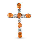 Salamanca Feueropal und weißer Zirkon-Anhänger, 925 Silber platiniert ca. 1,16 ct