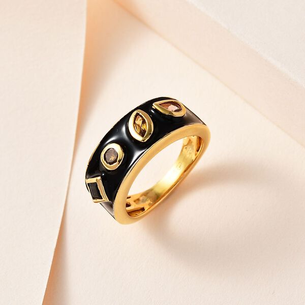 GP Art D&eacute;co Kollektion - mehrfarbiger Turmalin und Kanchanaburi blauer Saphir-Ring - 0,59 ct. image number 2