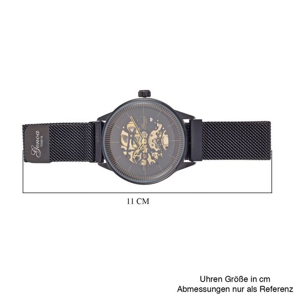 Reiner Edelstahl IP-Schwarz-Plattierung Uhren 10.25 cm ca. 35,00g image number 6