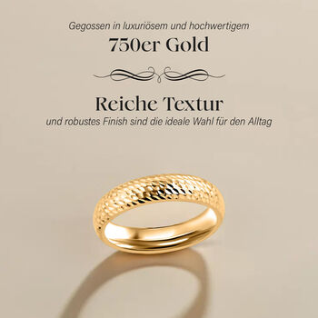 Strukturierter Bandring in 750 Gold