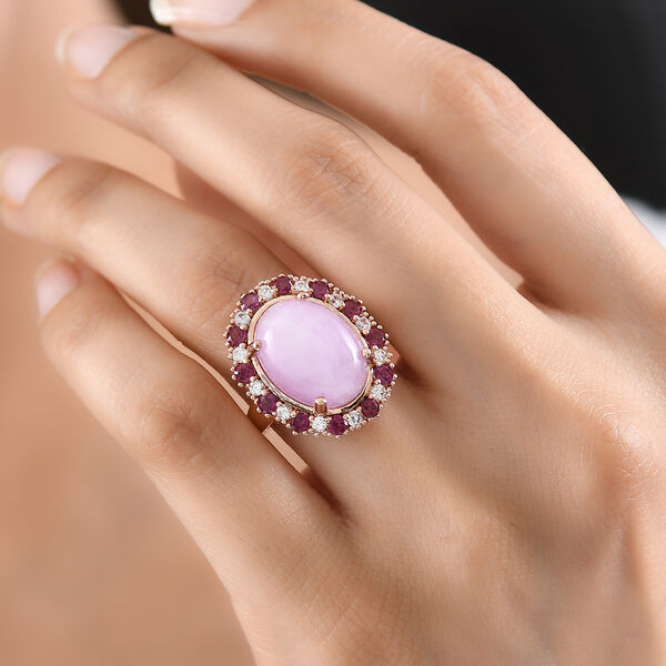 EverTrue Kunzit, Rhodolith Granat und Zirkon Ring - 13,22 ct. image number 3