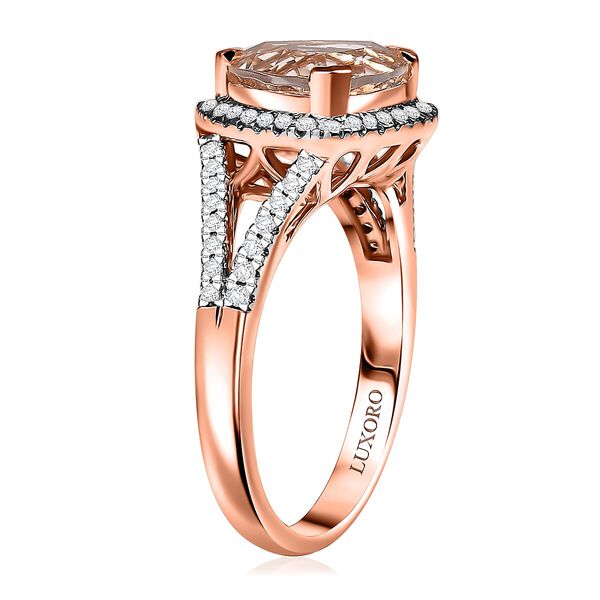 LUXORO AAA Morganit, Wei&szlig;er Diamant Ring 417 Gold (Gr&ouml;&szlig;e 19.00) ca. 3,28 ct image number 2