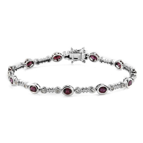 Anthill Granat und Zirkon-Armband, ca. 20 cm, 925 Silber platiniert, ca. 5,62 ct image number 0