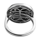 Weißer Zirkon und schwarzer Spinell-Ring, 925 Silber platiniert (Größe 21.00) ca. 1,85 ct image number 5