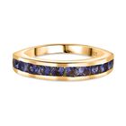 Tansanit Ring 925 Silber 750 Gelbgold Vermeil (Größe 19.00) ca. 0,92 ct