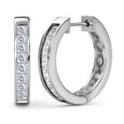 Moissanit Creolen, 925 Silber platiniert, ca. 0.85 ct