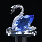 Dekorative Kristallglas-Schwanfigur auf ovalem Ständer, Größe 11.5x11.5x8cm, blau