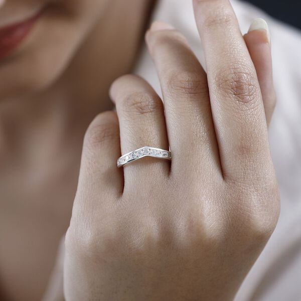 Wei&szlig;er Zirkon Ring, 925 Silber (Gr&ouml;&szlig;e 16.00) ca. 0.91 ct image number 3