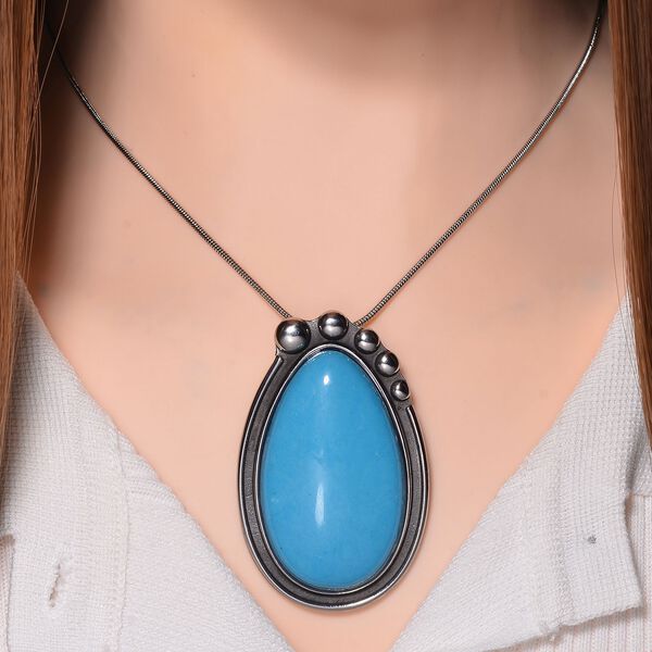 Howlit Halskette ca. 60 cm + 10 cm Extender, Reiner Edelstahl ca. 50.00 ct image number 2