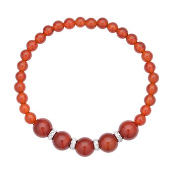 Rotes Achat Armband, ca. 19 cm, Edelstahl ca. 72.20 ct