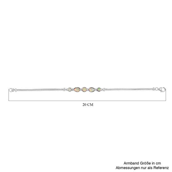 Nat&uuml;rliches, &auml;thiopisches Welo Opal-Armband, ca. 19 cm, 925 Silber ca. 1,58 ct image number 5