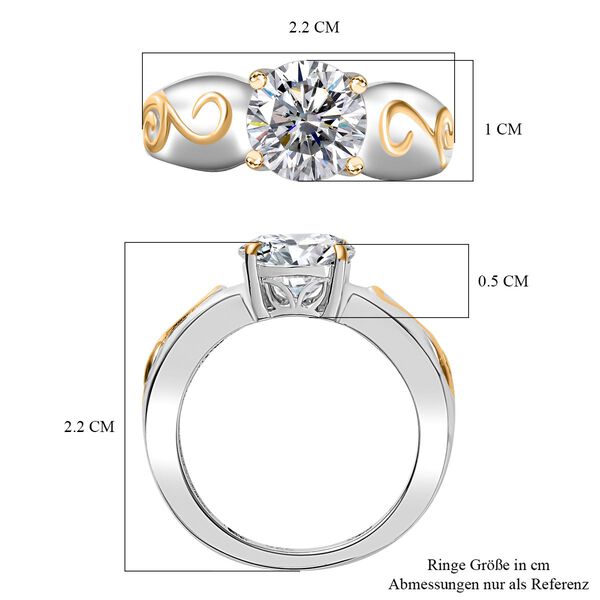 Zweifarbiger Moissanit Ring - 1,72 ct. image number 7