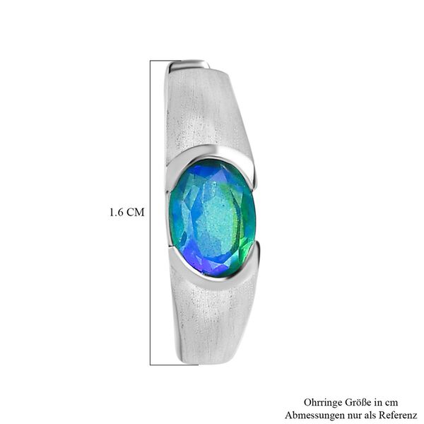 Pfau Quartz Triplette Ohrringe 925 Silber platiniert ca. 1,85 ct. image number 5