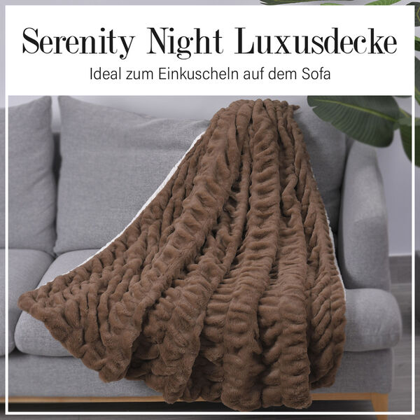 Serenity Night: Luxusdecke aus Kunstfell, Gr&ouml;&szlig;e 150x200 cm, Braun image number 12