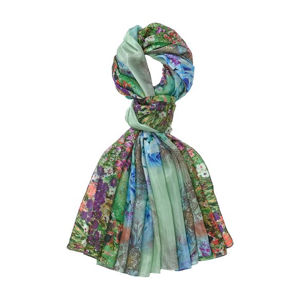 LA MAREY - 100% Maulbeeren-Seidenschal, Chiffon, 195x110cm, Gelb