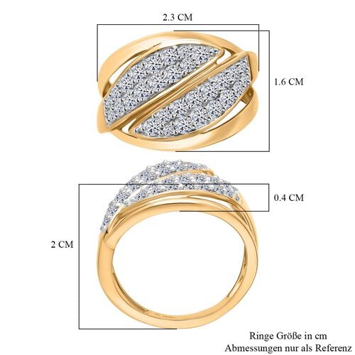 Lab Grown Diamant SI Ring 925 Silber 750 Gelbgold Vermeil (Größe 20.00) ca. 1,02 ct image number 5