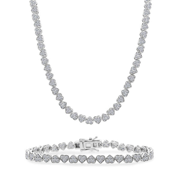 LUXURIANT SGL zertifizierte SI-GH Labor Diamant 45cm Halskette und 19cm Armband