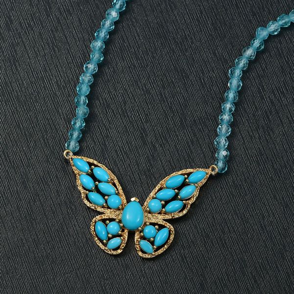 D&rsquo;Joy Sleeping Beauty T&uuml;rkis und Apatit Halskette, 45 cm - 34,14 ct. image number 2